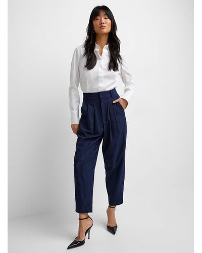 Icône Touch Of Wool Pleated Balloon Pant - Blue