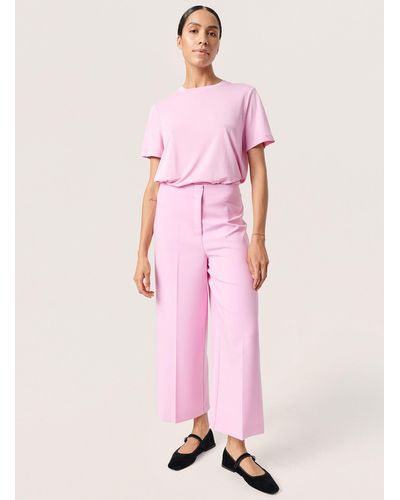 Soaked In Luxury Corinne Pleated Cropped Pant - Pink