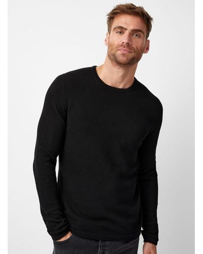Only & Sons Embossed Knit Sweater - Black