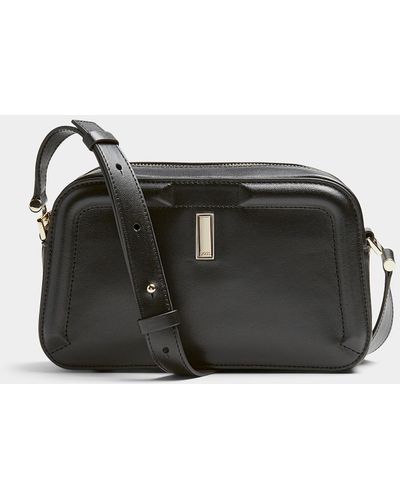 BOSS Ariell Structured Leather Crossbody Bag - Black