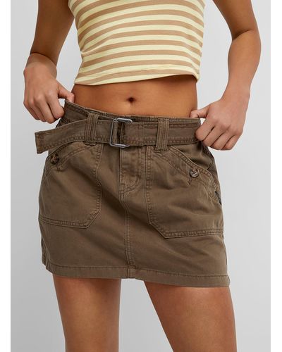 Icône Belted Utilitarian Miniskirt - Brown