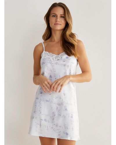 Ralph Lauren Satin And Lace Floral Nightie - White