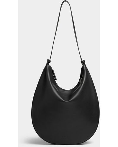Aesther Ekme Rounded Structured Leather Hobo Bag - Black