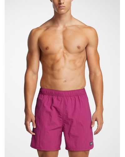 Saxx Underwear Co. Stretch Nylon Solid Swim Trunk - Purple