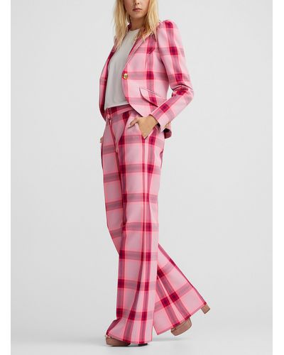 Smythe Checkered Pink Flared Pant