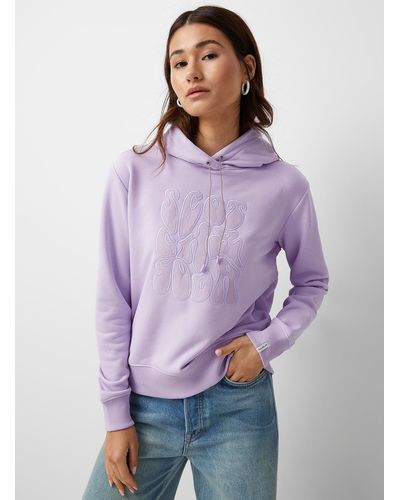 Scotch & Soda Embroidered Tonal Hooded Sweatshirt - Purple