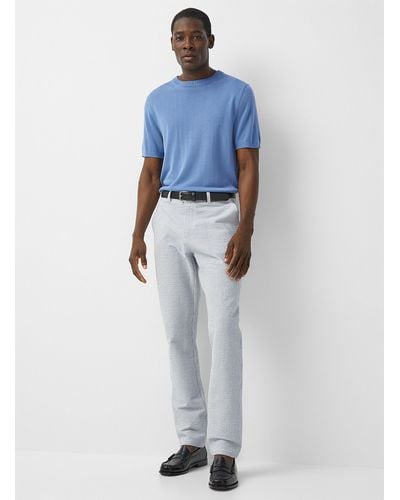 Le 31 Pinstripe Seersucker Pant - Blue