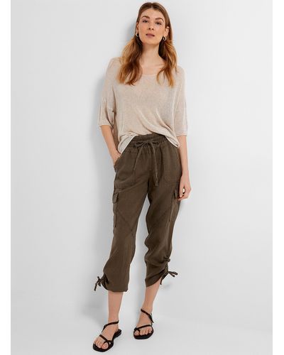 Melissa Nepton Gathered Ankles Pure Linen Cargo Pant - Natural