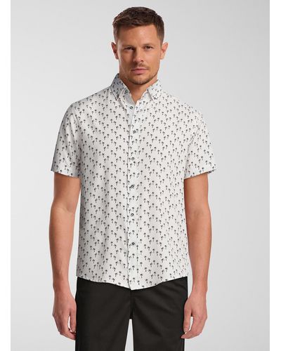 Report Collection Soft Monochrome Palm Shirt - White