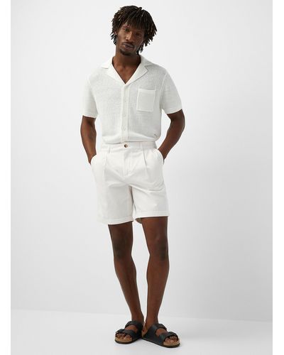 Le 31 Pleated Chino Short - White