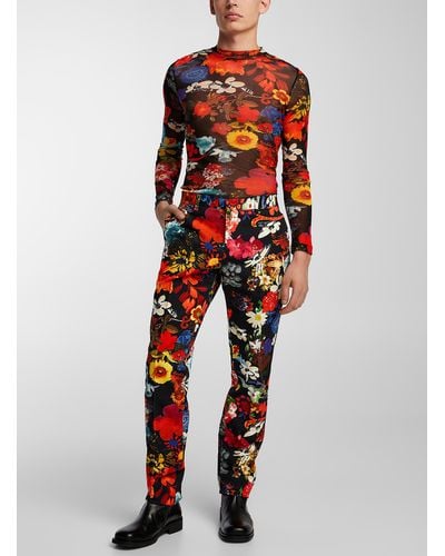Moschino Bright Garden Twill Pant - Red