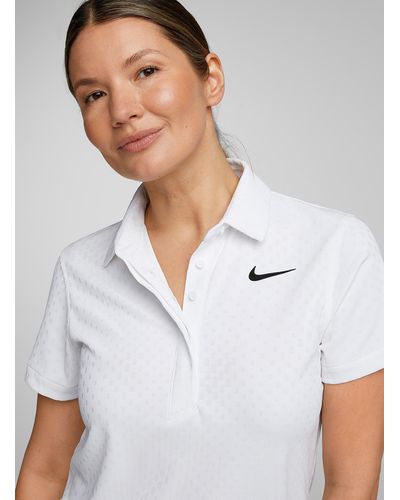 Nike Breathable Knit Fitted Golf Polo - White
