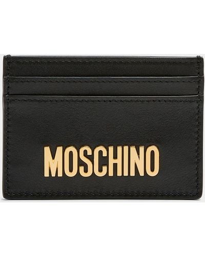 Moschino Golden Logo Card Case - Black