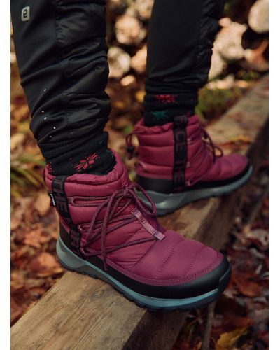 The North Face Thermoball Quilted Winter Boots Women - Red