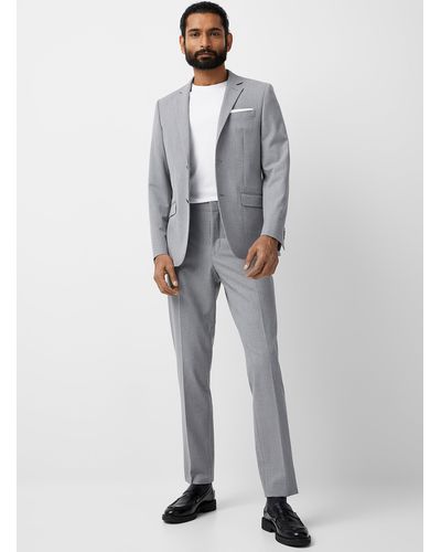 Le 31 Monochrome Recycled Polyester Suit Stockholm Fit - Gray