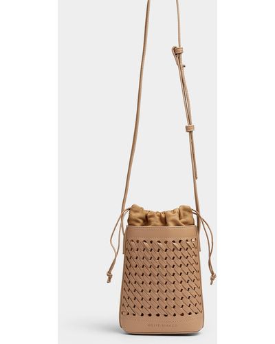 Melie Bianco Small Giada Laced Bucket Bag - Natural