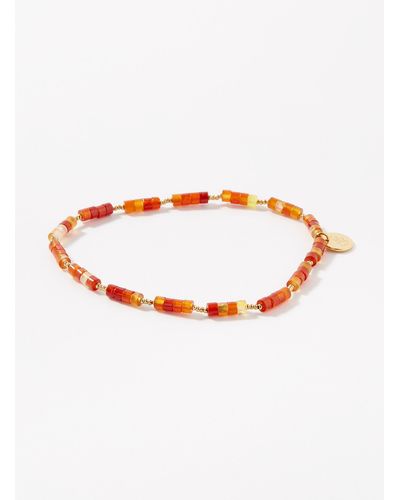 Le 31 Orange Stone Bracelet - White