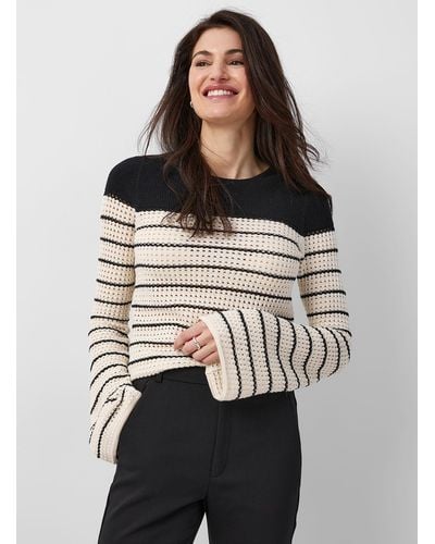 Inwear Malone Openwork And Stripes Sweater - Black