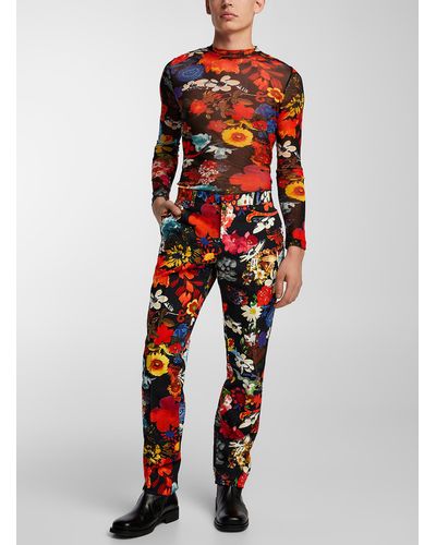 Moschino Bright Garden Twill Pant - Red