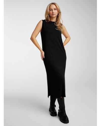 Icône Sleeveless Long Supple Dress - Black