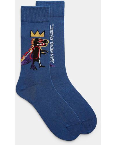 Jimmy Lion Basquiat Pez Dispenser Socks - Blue