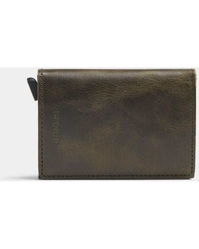 Secrid Vintage Leather Mini Wallet - Gray