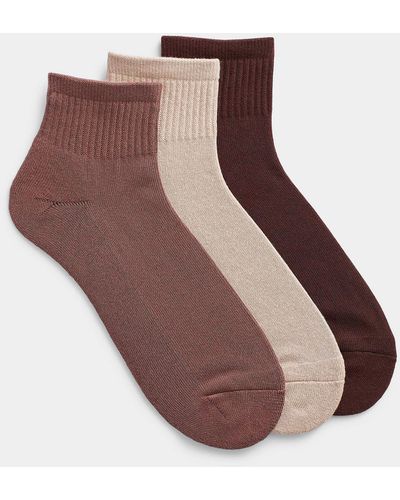 Le 31 Organic Cotton Ankle Socks 3 - Brown