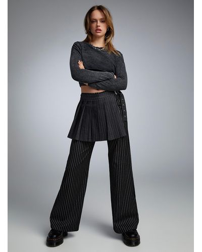 The Ragged Priest Striped Skirt Pant - Blue