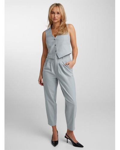 Icône Touch Of Wool Pleated Balloon Pant - Grey