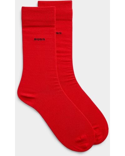BOSS Solid Dress Socks 2 - Red