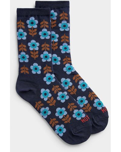 Hot Sox Colourful Floral Sock - Blue