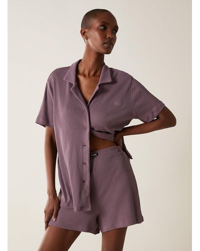 BOSS Alyssa Ribbed Pajama Set - Purple