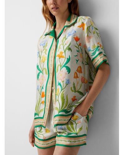 Casablancabrand L'arche Fleurie Silk Shirt - Green