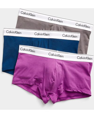 Calvin Klein Modern Cotton Stretch Colourful Trunks 3 - Blue