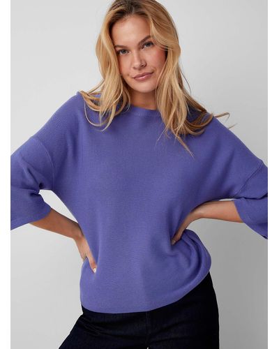 Contemporaine Delicate Texture Loose Sweater - Purple