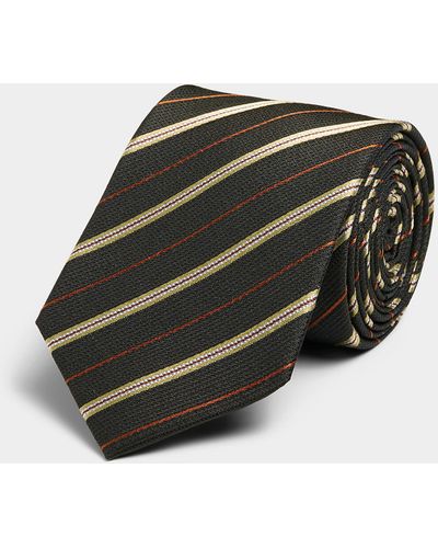 Le 31 Varsity Stripe Olive Tie - Black