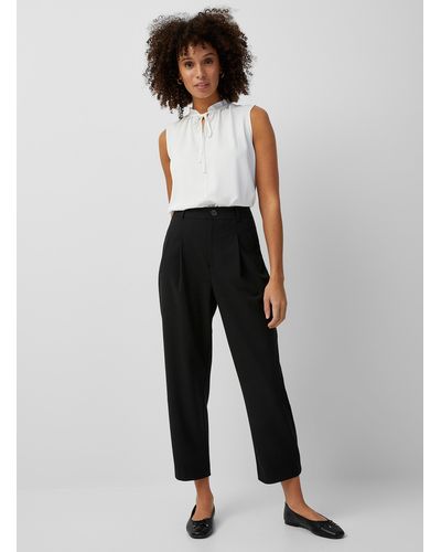 Contemporaine Buttoned Ankles Stretch Balloon Pant - Black