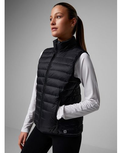 I.FIV5 Recycled Nylon Packable Sleeveless Puffer Vest - Black