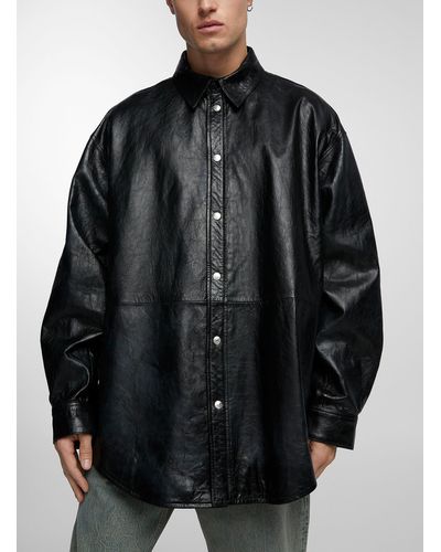 Acne Studios Genuine Leather Overshirt - Black
