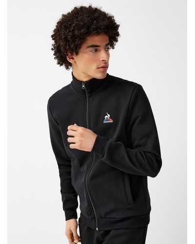 Le Coq Sportif Structured Jersey Athletic Jacket - Black