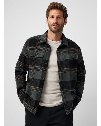 Tentree Boreal Check Flannel Overshirt - Black