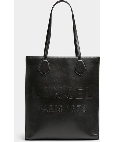 Lancel Minimalist Vertical Leather Tote - Black