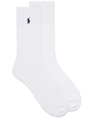 Polo Ralph Lauren Signature Solid Ribbed Socks - White
