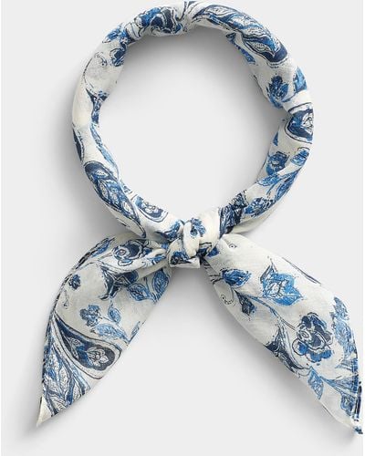 Ichi Paisley Tapestry Scarf - Blue