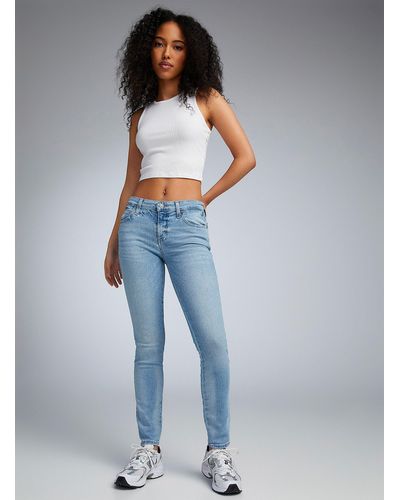 Guess Faded Blue Curved Jean