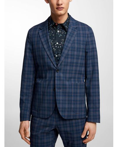 PS by Paul Smith Checkered Jacket - Blue