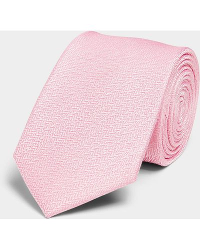 Le 31 Colourful Herringbone Tie - Pink