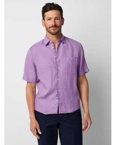 Marc O' Polo Colourful Pure Linen Shirt - Purple