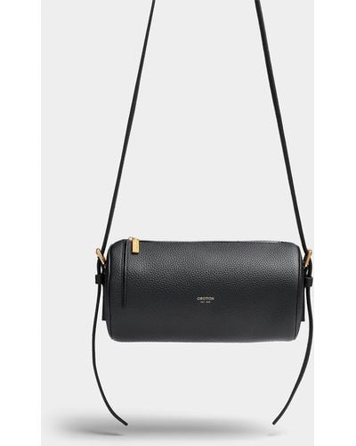 Oroton Margot Leather Cylinder Bag - Black