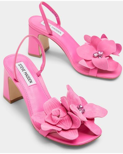 Steve Madden Farrie Flowers Heeled Sandals Women - Pink